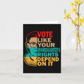 孫娘の権利のように投票 – フェミニスト カード (黄色い花)