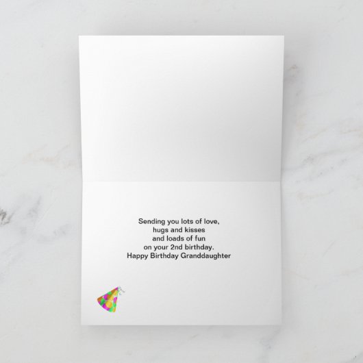 孫娘の水玉模様の第2誕生日 カード (内部)