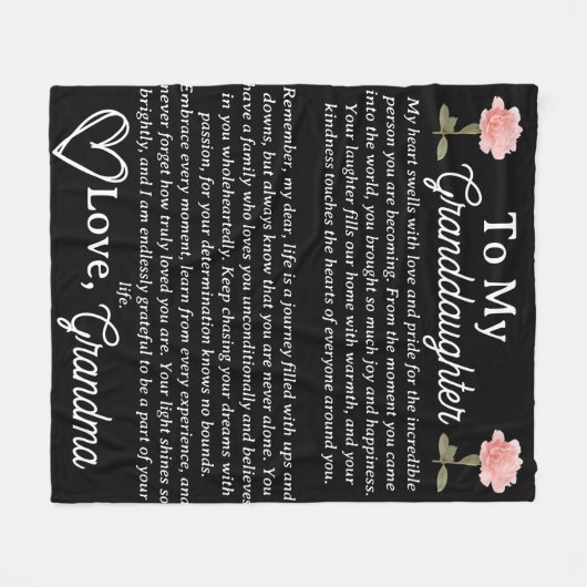 孫娘の牡丹の毛布パーソナライズされたに フリースブランケット (正面(横))