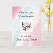 孫娘の確認の証である平和の鳩 カード (黄色い花)