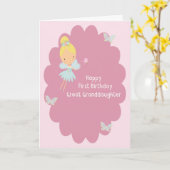 孫娘の第1誕生日素晴らしカード カード (黄色い花)