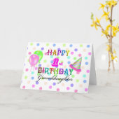 孫娘の第1誕生日 カード (黄色い花)