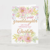 孫娘の花嫁の結婚式の日おめでとう カード (正面)