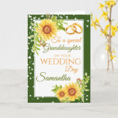 孫娘の花嫁の結婚式の日ひまわり カード (黄色い花)