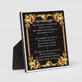 孫娘の詩のプラーク – ブラックデザイン フォトプラーク (正面)