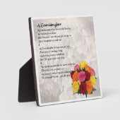 孫娘の詩のプラーク – 花のデザイン フォトプラーク (正面)