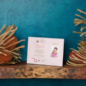 孫娘の詩《キリスト教》洗礼式や命名式写真ピンクの花 フォトプラーク (側面)