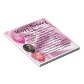 孫娘の詩 – ハッピーバースデーデザイン ノートパッド (アングル)