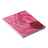 孫娘の詩 – ピンクのシルク&バラ ノートパッド (アングル)
