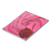 孫娘の詩 – ピンクのシルク&バラ ノートパッド (回転)