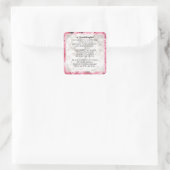 孫娘の詩 – ピンクのフローラデザイン スクエアシール (バッグ)