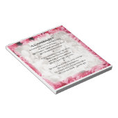 孫娘の詩 – ピンクのフローラデザイン ノートパッド (アングル)