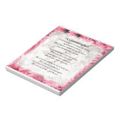 孫娘の詩 – ピンクのフローラデザイン ノートパッド (回転)