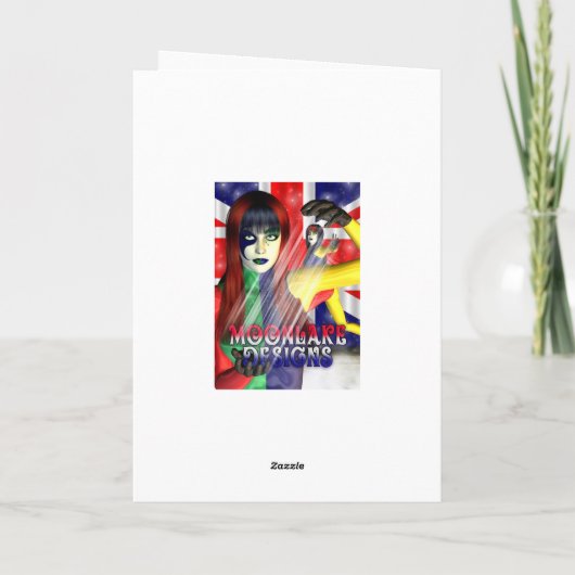 孫娘の誕生日とムーニーかわいこちゃんパイゴシック カード (裏面)