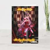 孫娘の誕生日とムーニーかわいこちゃんパイゴシック カード (正面)