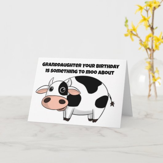 孫娘の誕生日は何か問題モーがある カード (黄色い花)