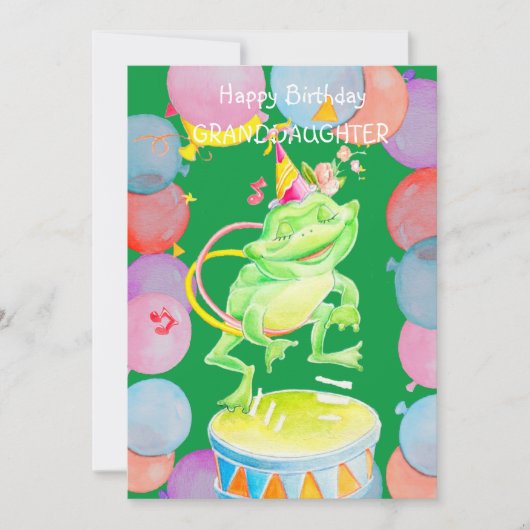孫娘の誕生日グリーティングカード。 サンキューカード (正面)