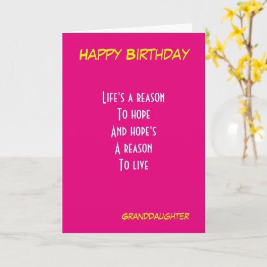 孫娘の誕生日 カード (黄色い花)