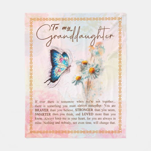 孫娘の贈り物|おじいちゃんおばあちゃん家から フリースブランケット (正面)