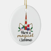 孫娘の魔法の一角獣のクリスマスのために セラミックオーナメント (右)