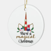 孫娘の魔法の一角獣のクリスマスのために セラミックオーナメント (左)
