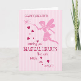 孫娘の魔法の妖精のピンクのバレンタインデー シーズンカード