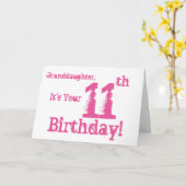 孫娘の11歳の誕生日。 カード (黄色い花)