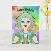 孫娘の13誕生日のカー素晴らしド カード (黄色い花)