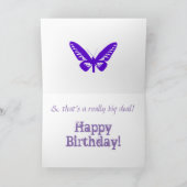 孫娘の16歳の誕生日、紫の蝶。 カード (内部)