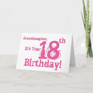 孫娘の18歳の誕生日はピンク。 カード