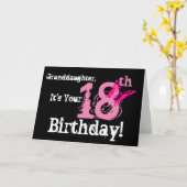 孫娘の18歳の誕生日、ピンクの蝶。 カード (黄色い花)