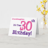 孫娘の30歳の誕生日は紫、ピンク。 カード (黄色い花)