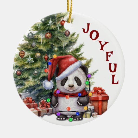 孫娘へのクリスマスプレゼント パンダベア セラミックオーナメント (正面)