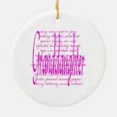 孫娘へのピンク色の言葉 セラミックオーナメント (裏面)