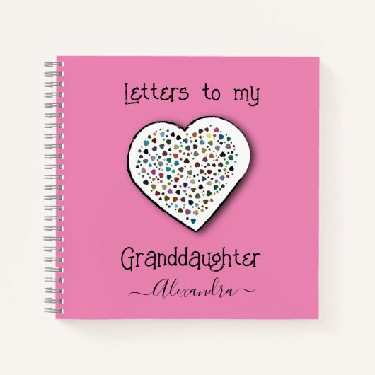 孫娘への可愛い手紙パーソナライズされた ノートブック (正面)