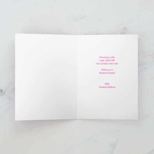 孫娘への復活祭の挨拶 カード (内部)