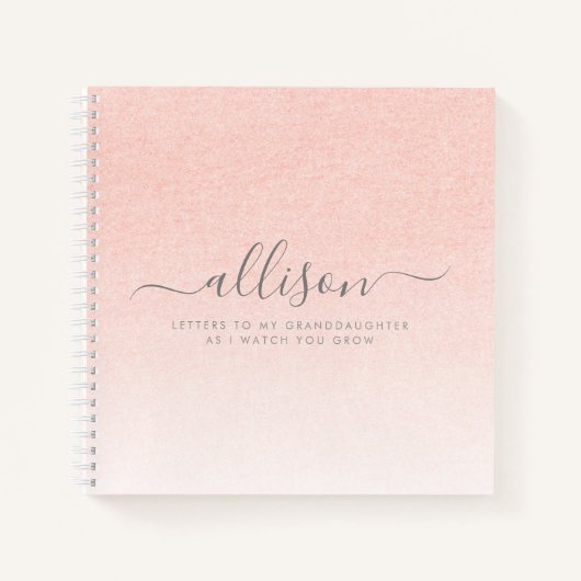 孫娘への手紙の記念碑ピンク ノートブック (正面)