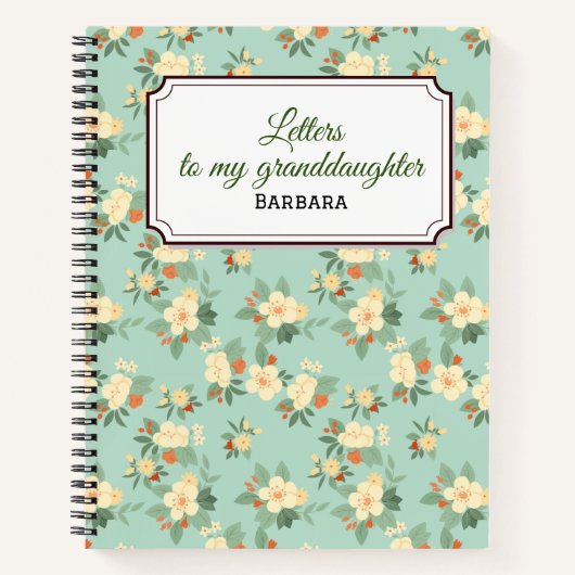 孫娘への手紙ヴィンテージ花 ノートブック (正面)