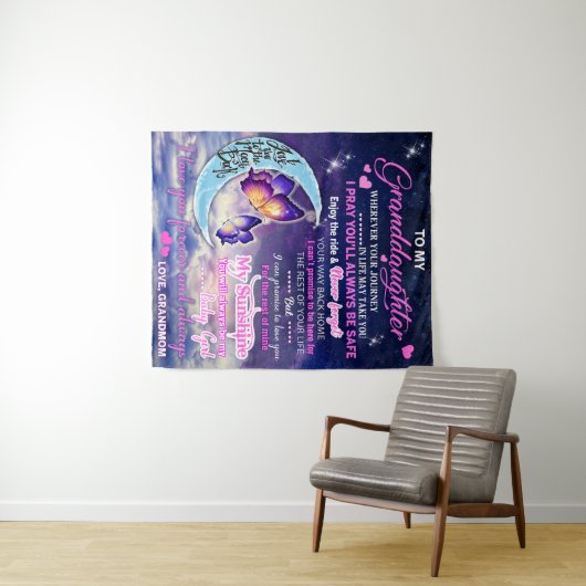 孫娘への蝶の誕生日プレゼントのアイデア タペストリー (インサイチュ(横))