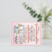 孫娘への象の誕生日プレゼントのアイデア ポストカード (スタンド正面)