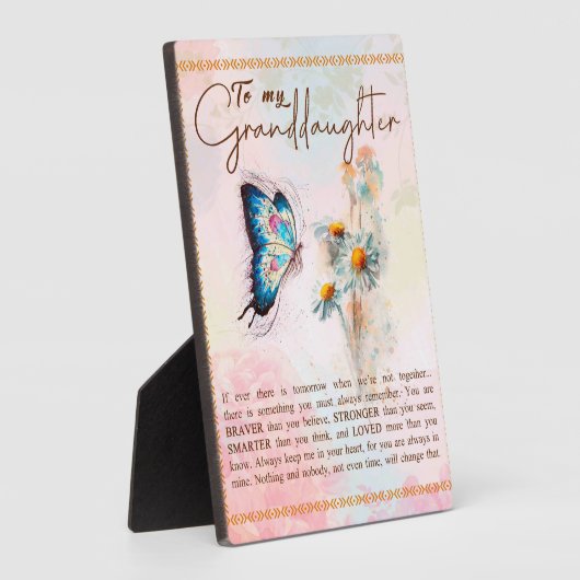 孫娘への贈り物、かわいい蝶の恋人への贈り物 フォトプラーク (側面)