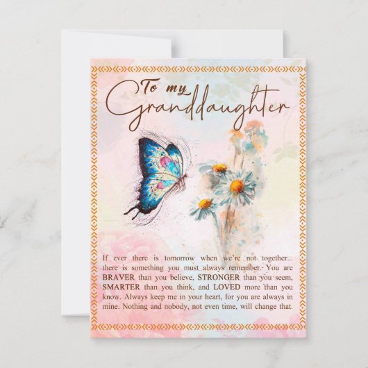 孫娘への贈り物、かわいい蝶の恋人への贈り物 招待状 (正面)