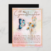 孫娘への贈り物、かわいい蝶の恋人への贈り物 招待状 (正面/裏面)