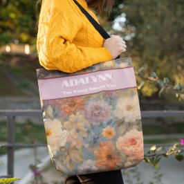 孫娘への軽度の水彩卒業ギフト トートバッグ