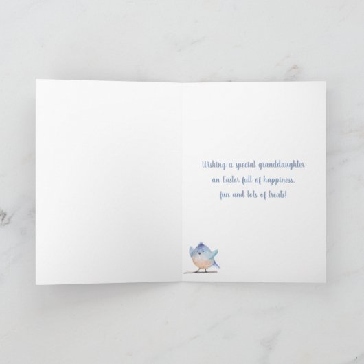 孫娘へ巣のハッピーイースターブルーバード シーズンカード (内部)
