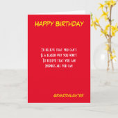 孫娘やる気を起こさせる誕生日グリーティングカード カード (黄色い花)