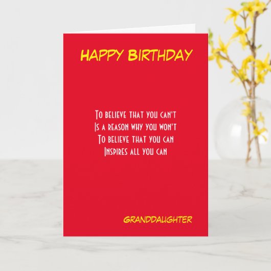 孫娘やる気を起こさせる誕生日グリーティングカード カード (黄色い花)