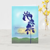 孫娘を失う悔やみや弔慰素晴らし カード (黄色い花)