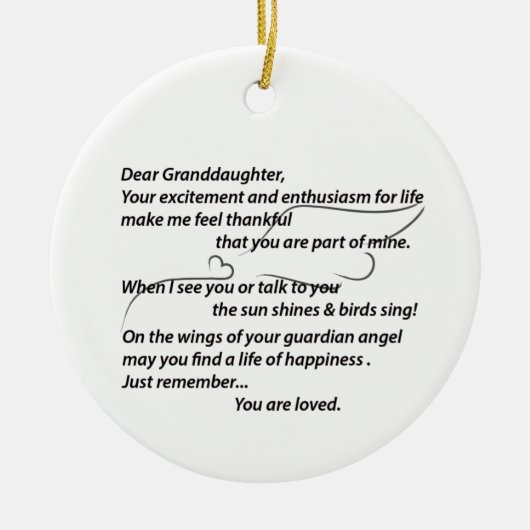 孫娘オーナメントギフト…パーソナライズ セラミックオーナメント (正面)