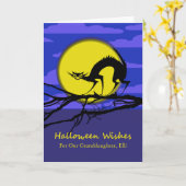 孫娘カスタム猫のためのフロントハロウィーン カード (黄色い花)